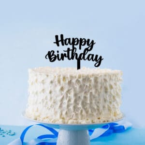 Elegant happy birthday cake topper for celebrating special moments