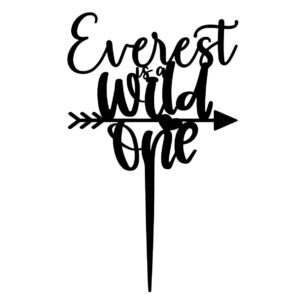 Name is a Wild one birthday cake topper - black acrylic 2